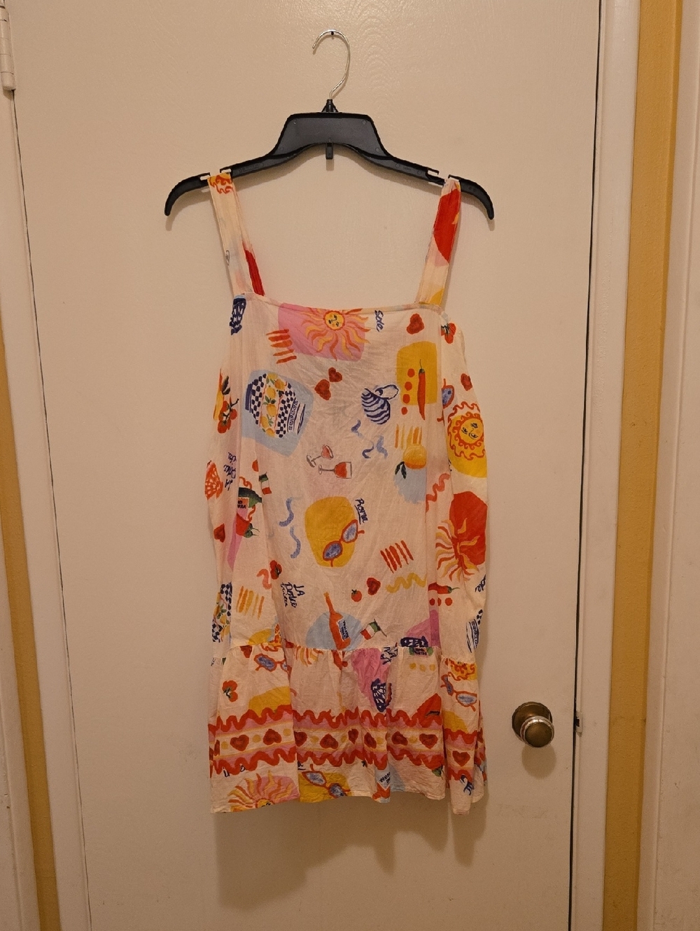 Colorful Summer Print Sundress - Pink, Yellow, Red